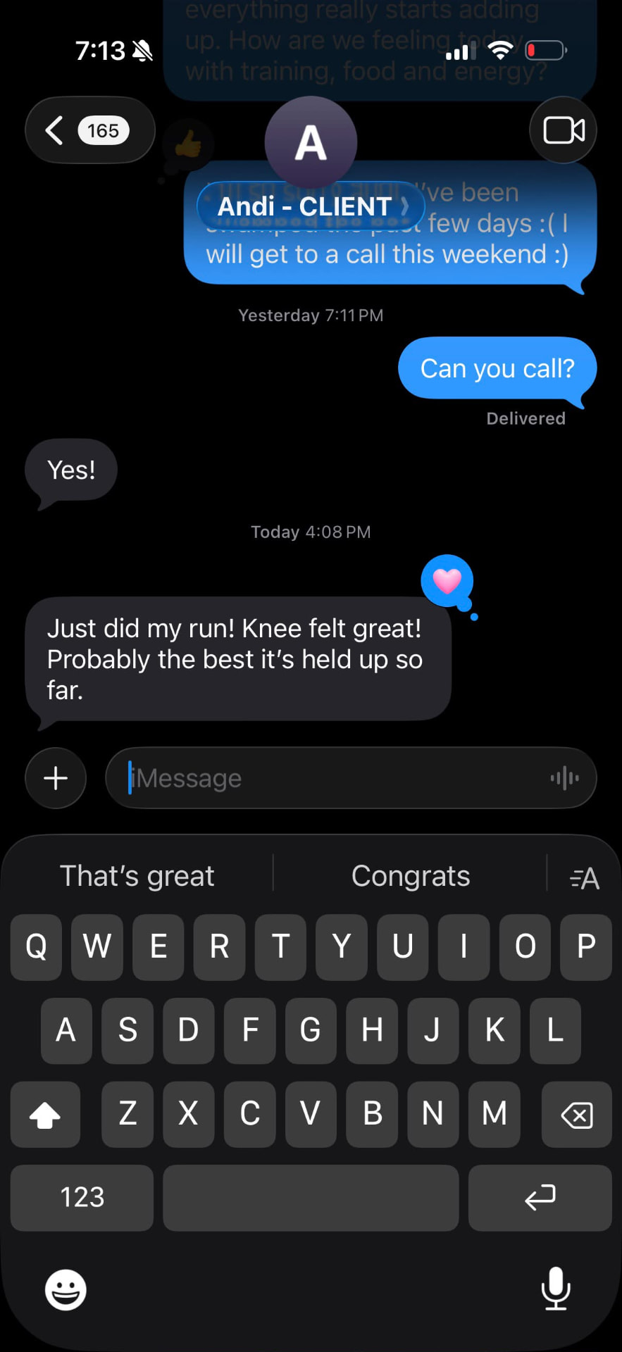 Client result